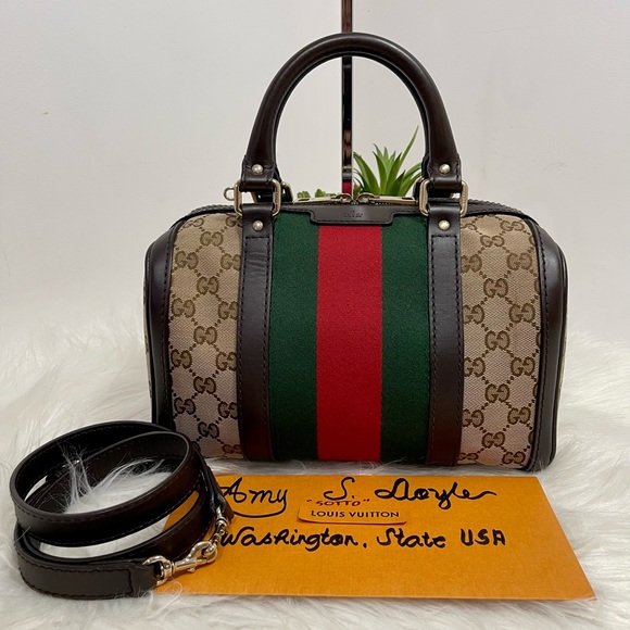 Gucci Handbags - Monogram Vintage Web Small Boston